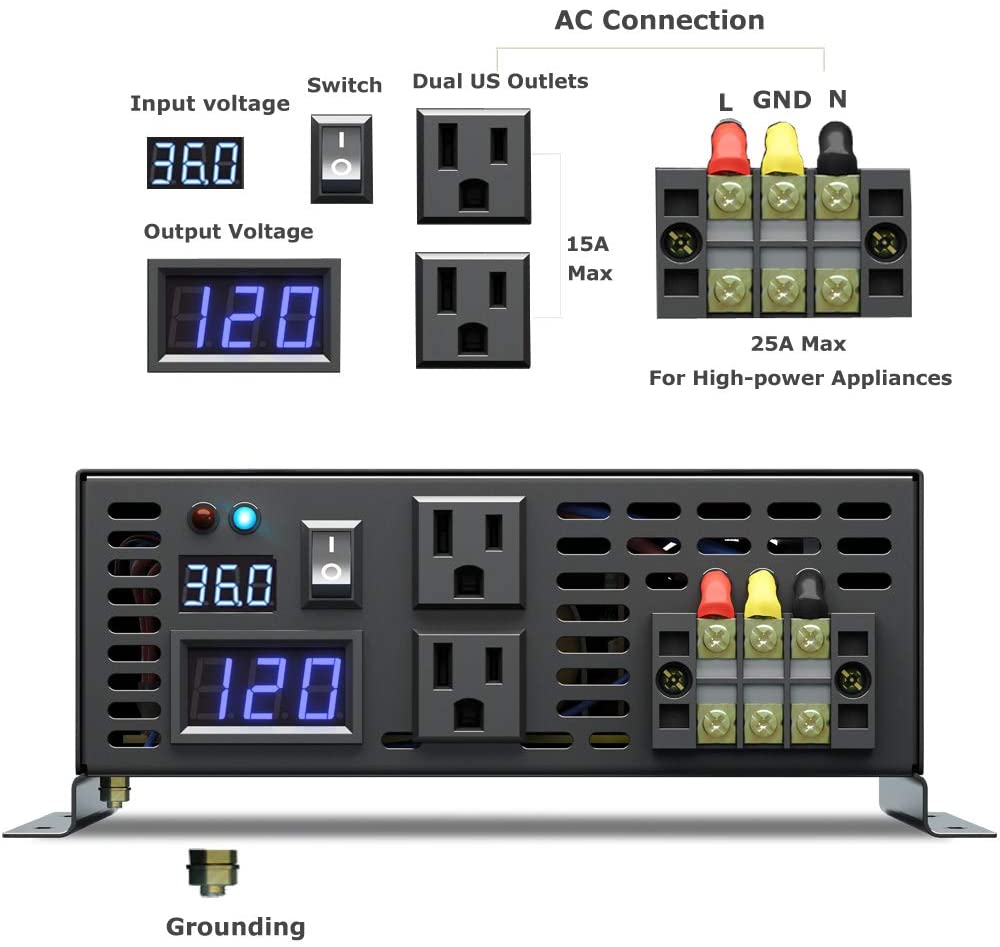 Pure Sine Wave Inverter 5000W 48V 220V - Inversor de energía Solar de onda