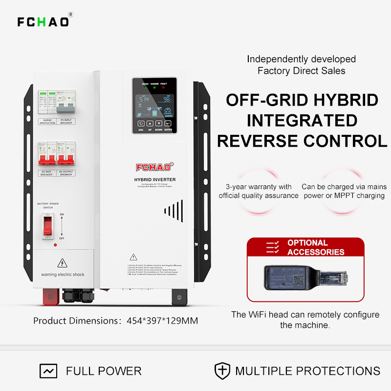 Hybrid Solar Inverter 5.5Kw Mppt 48V - Inversor Híbrido Solar Fchao de 3KW,