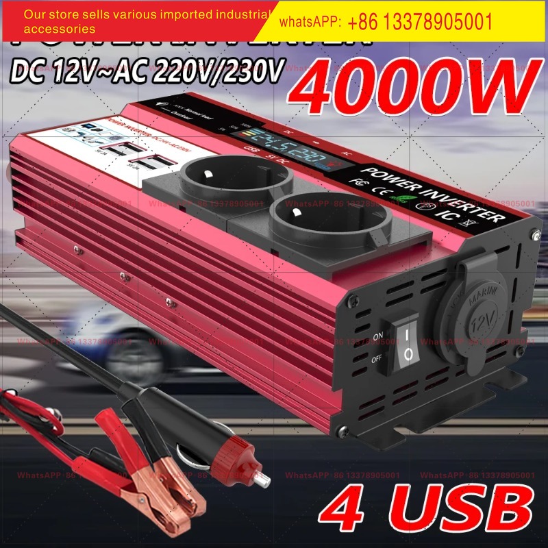 Power Inverter 12V 220V 4000W Continuous - Inversor de corriente de 12V a