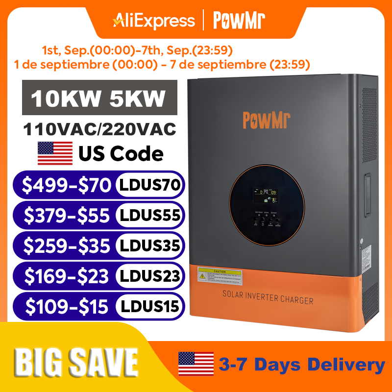 Split Phase Inverter 10Kw 110V 220V - Inversor de Fase Dividida PowMr de