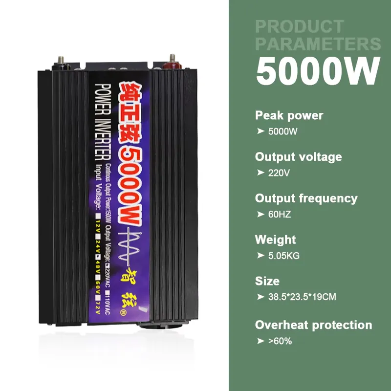 Inversor de Onda Sinusoidal Pu - Pure Sine Wave Inverter 5000W 48V 220V reseña y precio