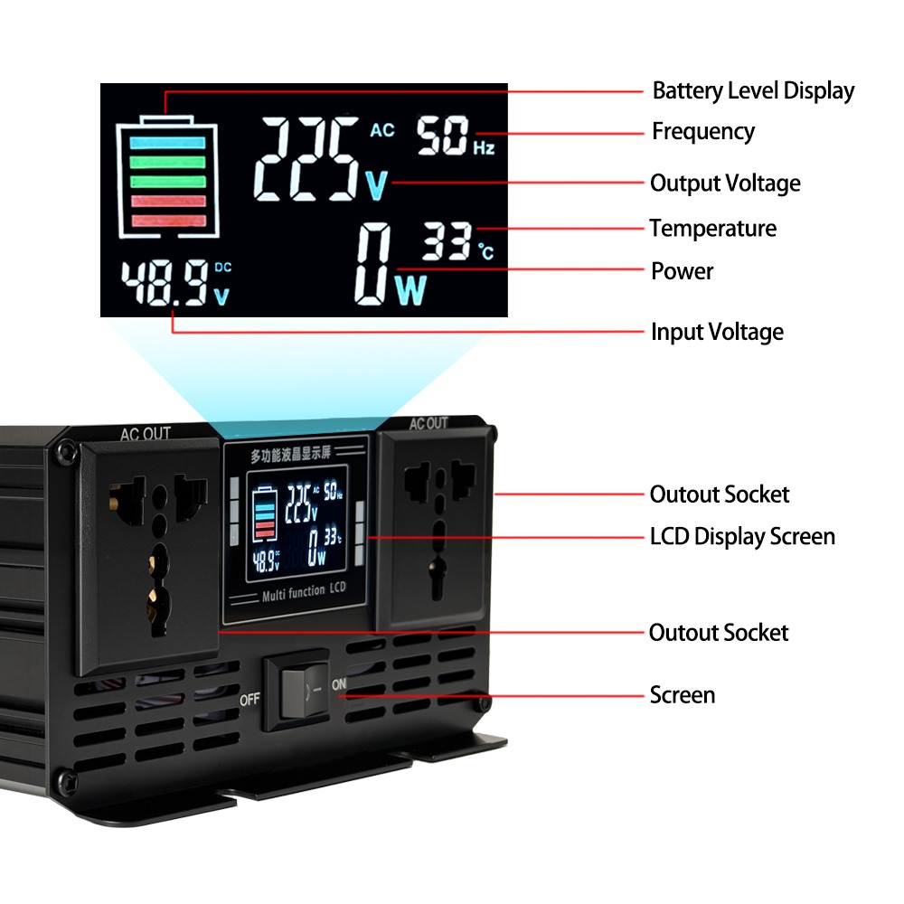 Inversor de onda sinusoidal pu - Pure Sine Wave Inverter 5000W 48V 220V reseña y precio
