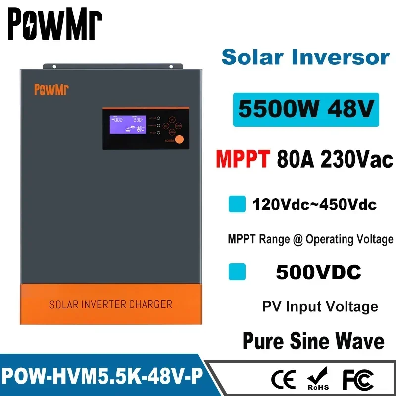 Inversor Solar Híbrido Trifási - Hybrid Solar Inverter 5.5Kw Mppt 48V reseña y precio