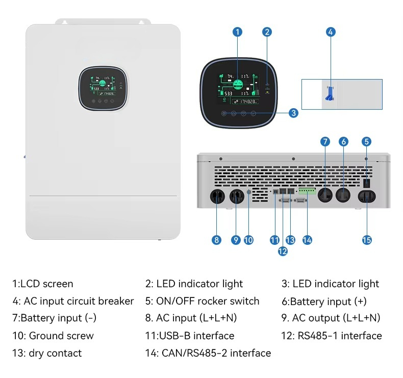 Inversor Solar Híbrido Fuera d - Split Phase Inverter 10Kw 110V 220V reseña y precio
