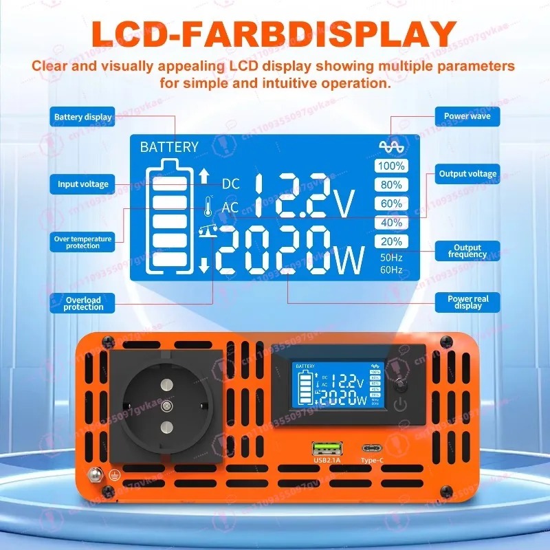 Pico 4000W 12v 24V 48v CC a CA - Power Inverter 12V 220V 4000W Continuous reseña y precio