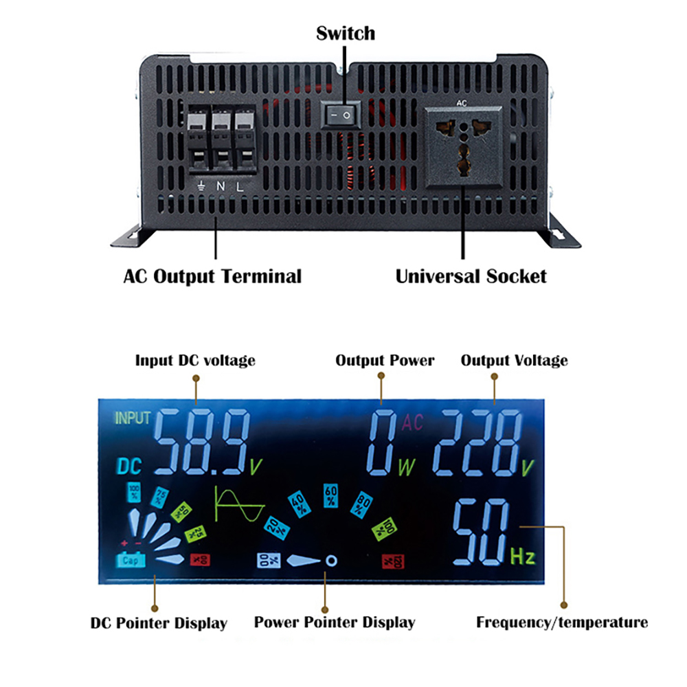 Inversor de onda sinusoidal pu - Off Grid Solar Inverter 48V 6000W reseña y precio