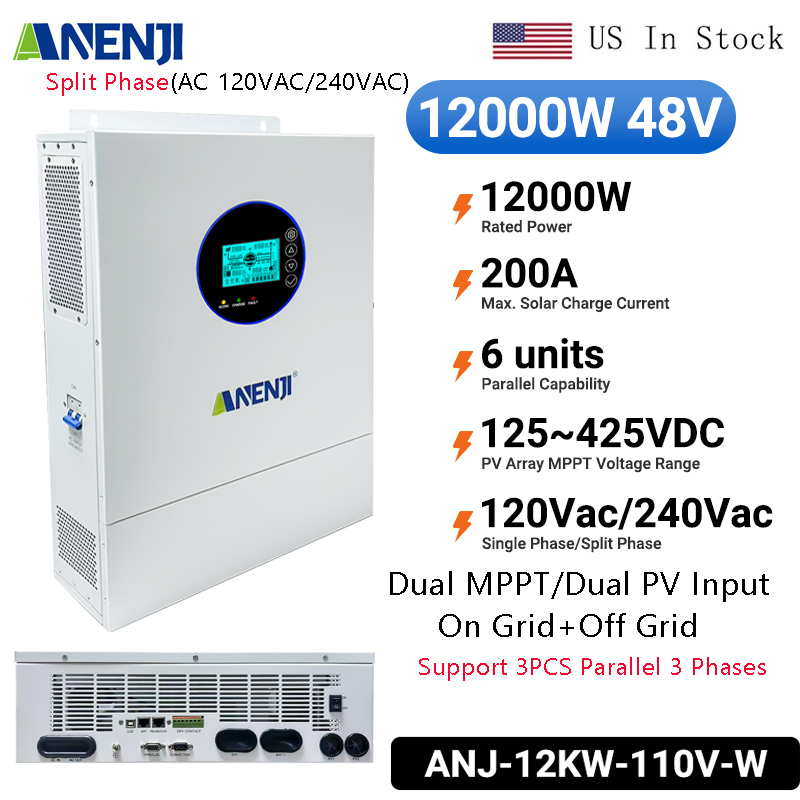 Inversor Solar Híbrido ANENJI  - Off Grid Solar Inverter 48V 6000W reseña y precio