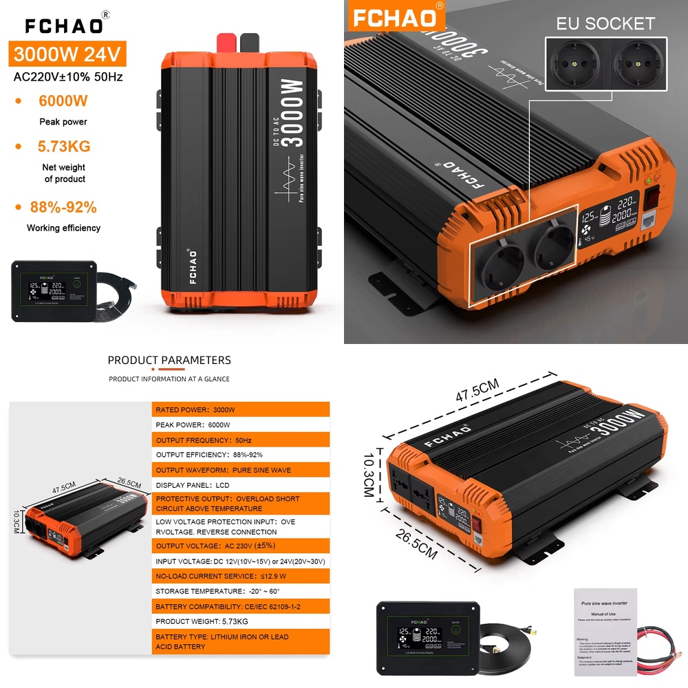 Inversor de Onda Sinusoidal Pu - Off Grid Solar Inverter 48V 6000W reseña y precio