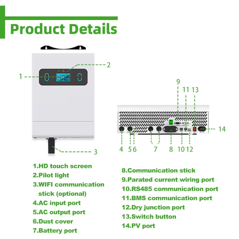 Inversor Solar Híbrido de 6KW, - Split Phase Inverter 10Kw 110V 220V reseña y precio