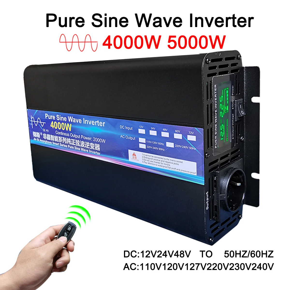 Inversor de potencia de onda s - Pure Sine Wave Inverter 5000W 48V 220V reseña y precio