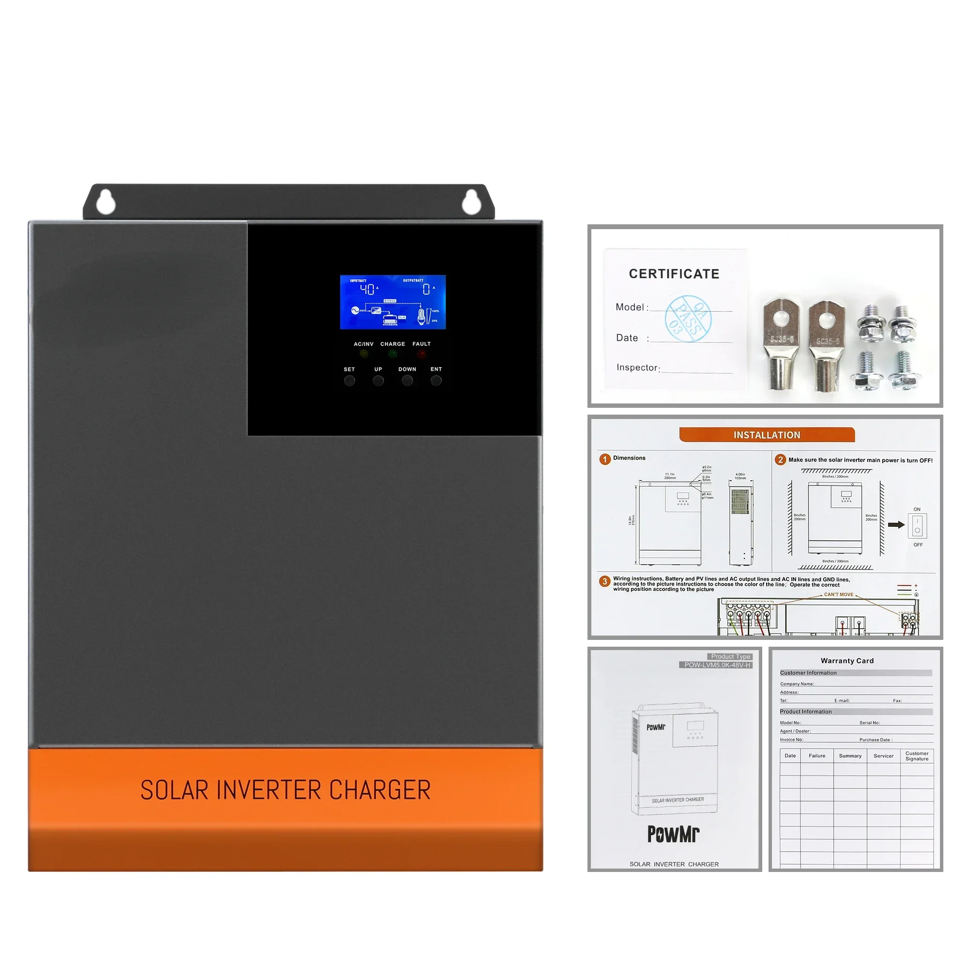 5,5 kW MPPT 100A óptico 220V 4 - Hybrid Solar Inverter 5.5Kw Mppt 48V reseña y precio