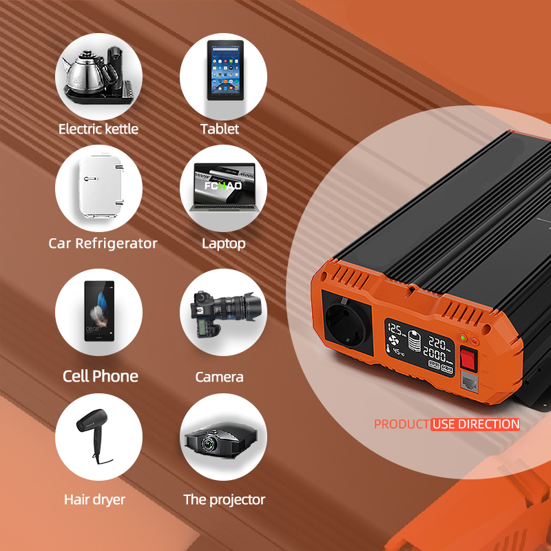 FCHAO Inversor de onda sinusoi - Power Inverter 12V 220V 4000W Continuous reseña y precio