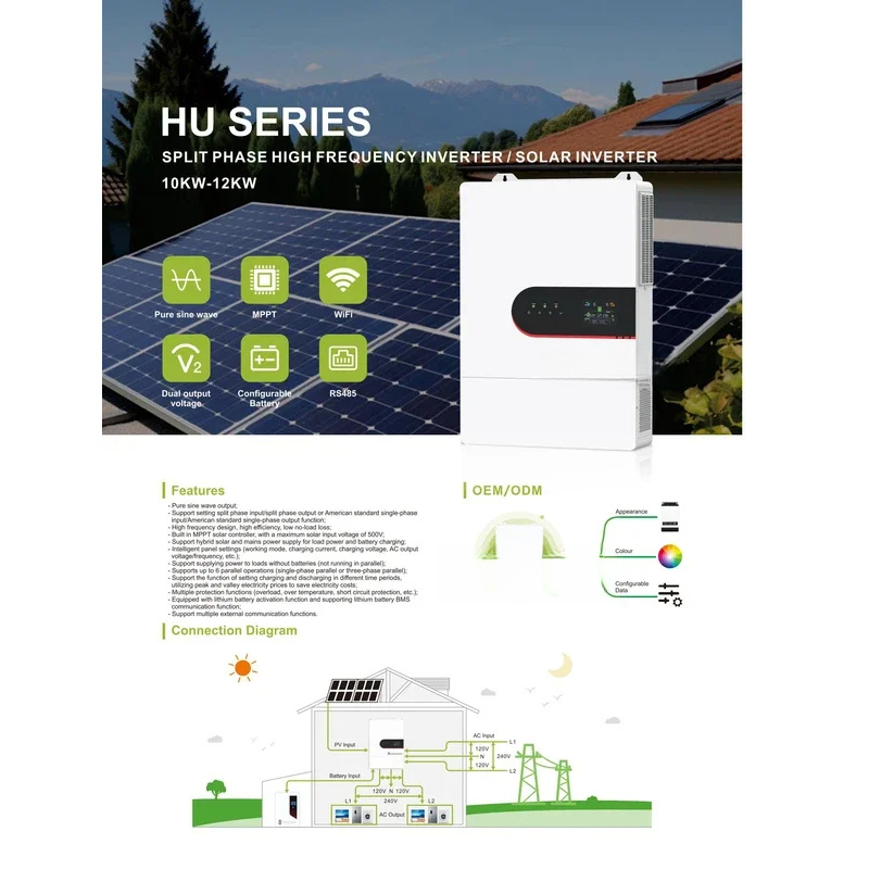 Inversor solar híbrido trifási - Split Phase Inverter 10Kw 110V 220V reseña y precio