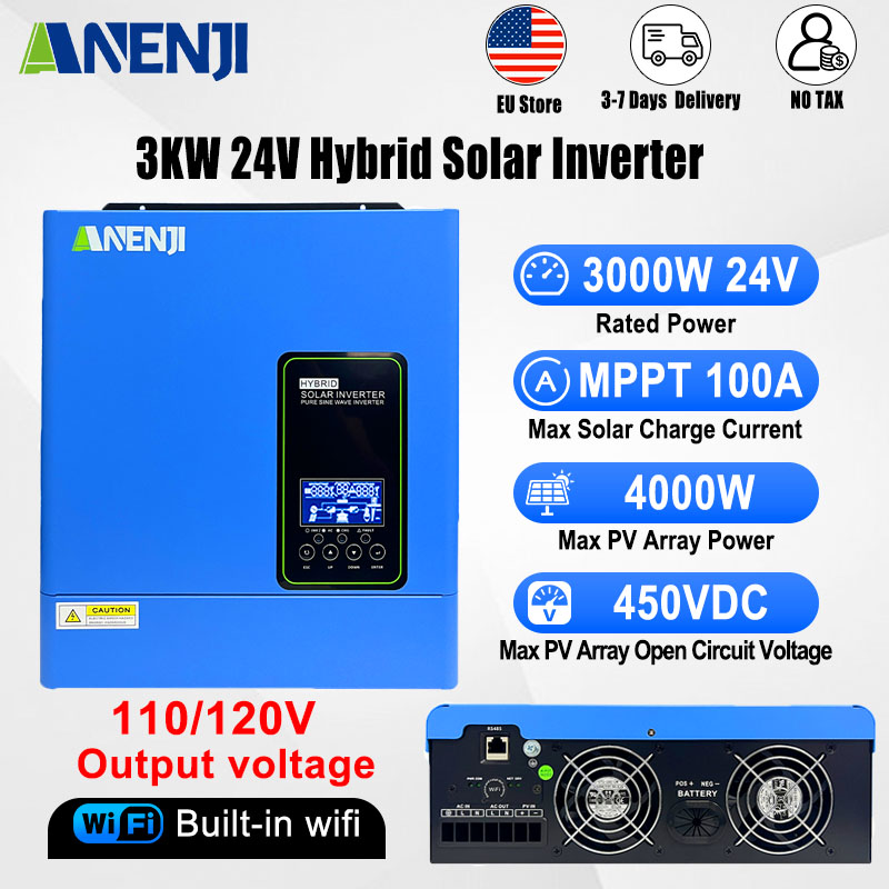 Inversor solar híbrido de onda - Inverter Pure Sine Wave 60Hz 120V 3000W reseña y precio